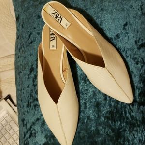 Zara white mules